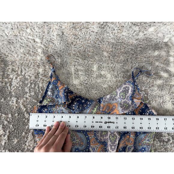 Cotton On Size S Paisley Sleeveless Mini Sun Dress Multi Colored Pullover Straps - Picture 4 of 8